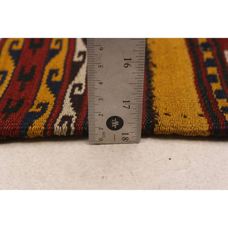 ECARPETGALLERY Flat-Weave Boho Red Wool Kilim - 6'7 x 10'2