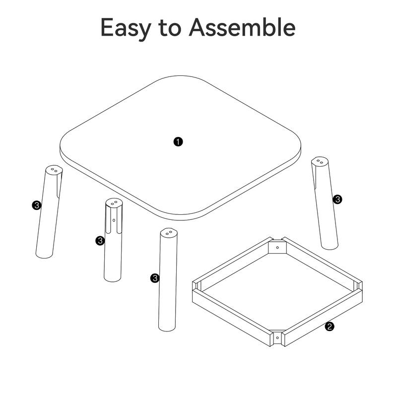 31.5-Inch Solid Wood Square Coffee Table with Rounded Corners