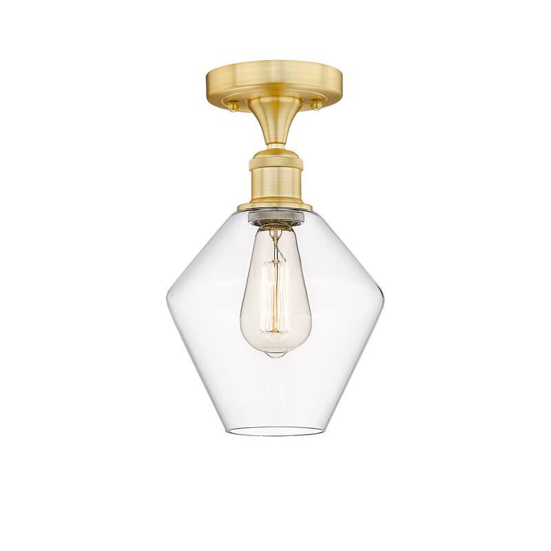 Innovations Lighting Cindyrella - 1 Light 8" Semi-Flush Mount - Clear/Satin Gold