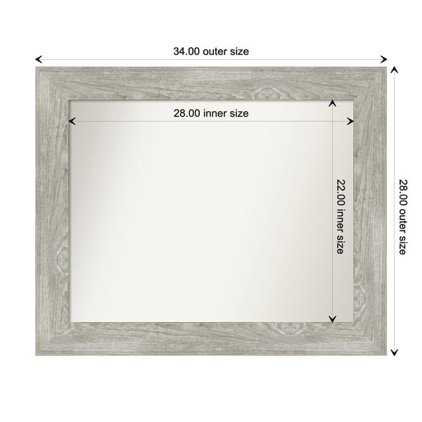 dimension image slide 72 of 113, Dove Greywash Framed Non-Beveled Custom Wall Mirror, Bathroom Vanity Mirror