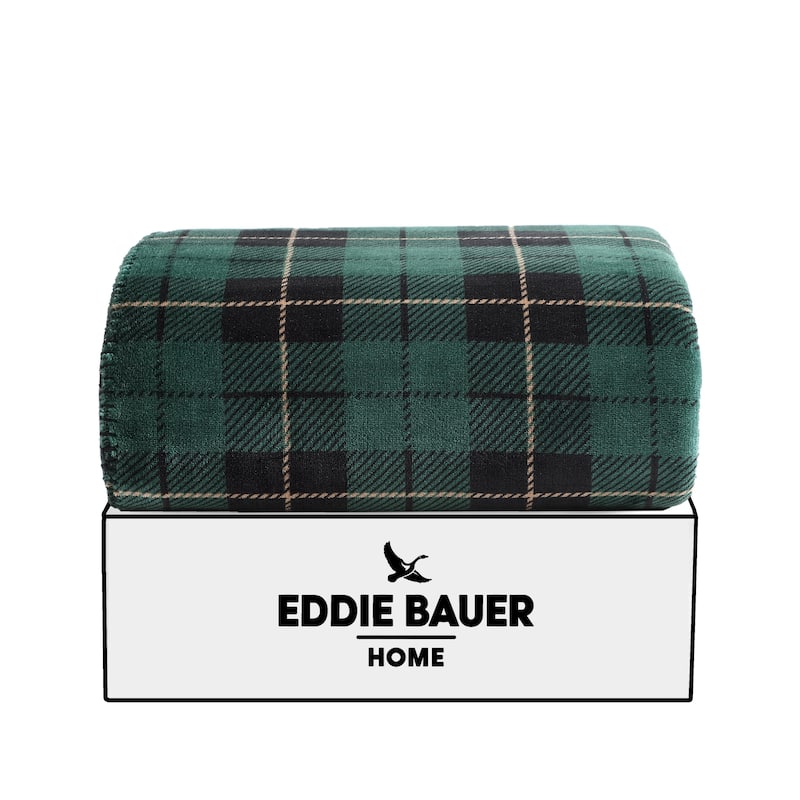 Eddie Bauer Printed Reversible Ultra Soft Plush Throw Blanket