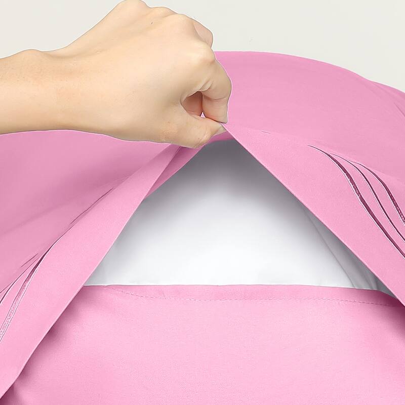 Polyester Pillow Cases Set of 2 for Hair & Skin, Cooling Pillow Covers - Light Pink - Queen (20"x30")