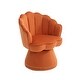 preview thumbnail 27 of 34, Mid Century Velvet 360° Swivel Sofa Chair w/Wide Upholstered Round Armchairs, Swivel Barrel Club Chair for Living Room, Bedroom