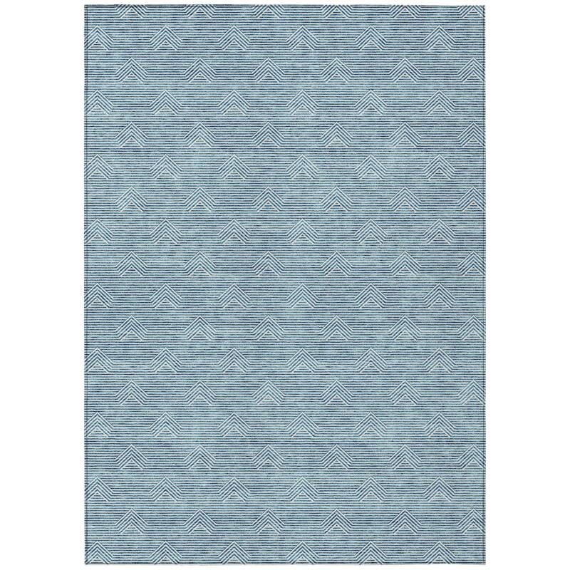 Machine Washable Indoor/ Outdoor Chantille Contemporary Stripe Rug