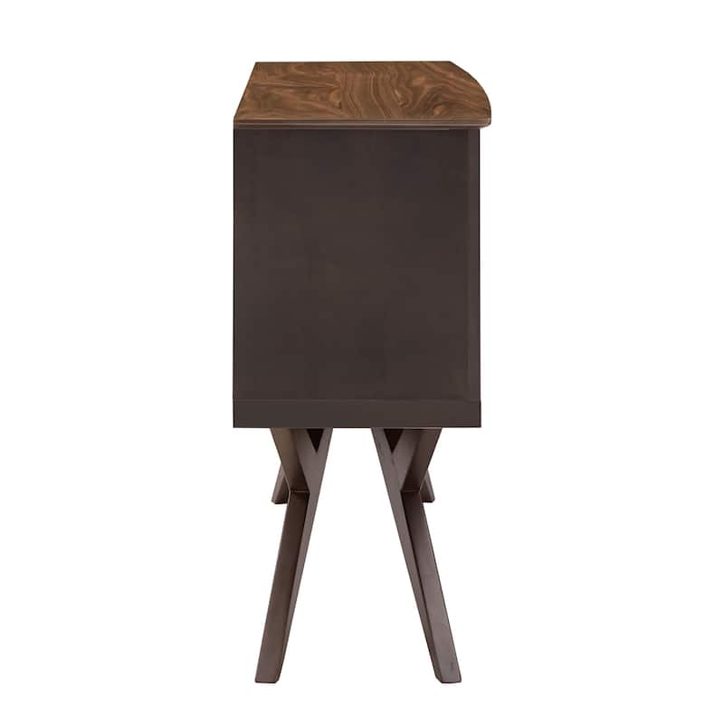 Priya Two-Tone Espresso and Walnut Finish Server by iNSPIRE Q Modern
