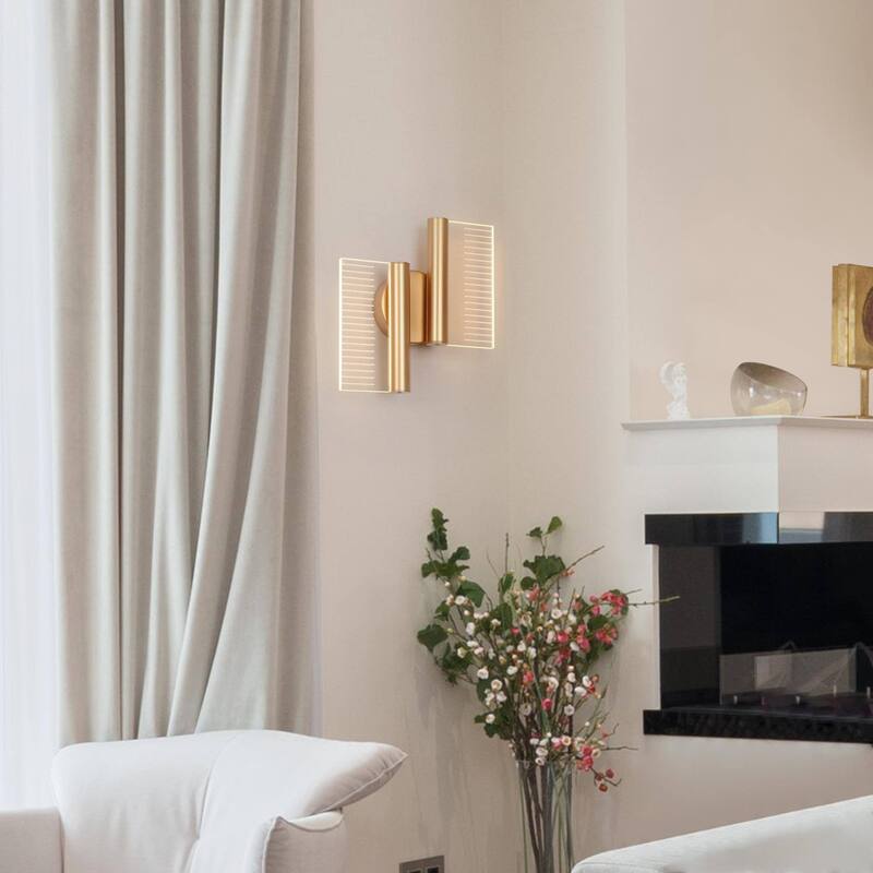 Modern 2 Head Art Deco LED Wall Sconce Hallway Accent Lighting - L10.6"x W3.1"x H11.4"