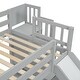 preview thumbnail 40 of 38, Pine Solid Wooden Twin Over Full Bunk Bed with Slide,Storage Staircase,Kids and Baby