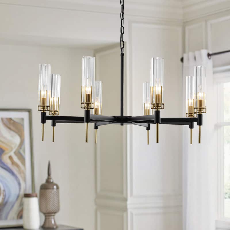 Modern 8-Light Dimmable chandelier - 8 Light W32.28"