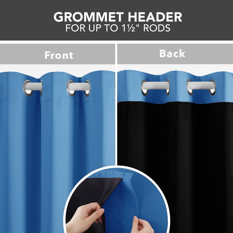 Deconovo 100 Percent Blackout with Liner Grommet Curtain (2 Panel)