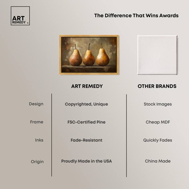 Pear Trio Canvas by Art Remedy