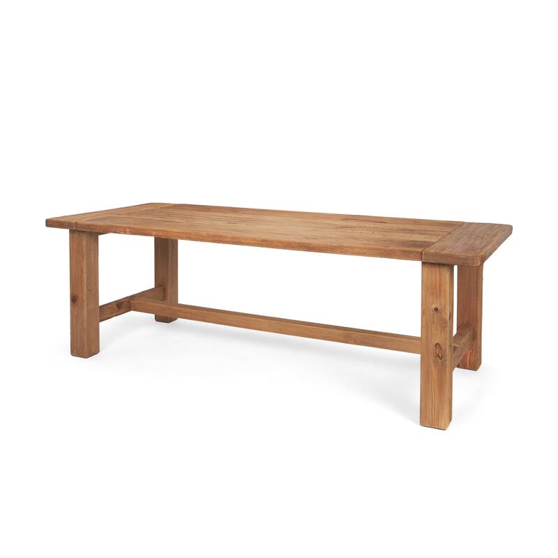 HomeRoots 95" Natural Reclaimed Wood Trestle Base Dining Table - 94.50 in. x 30.00 in. x 39.00 in.