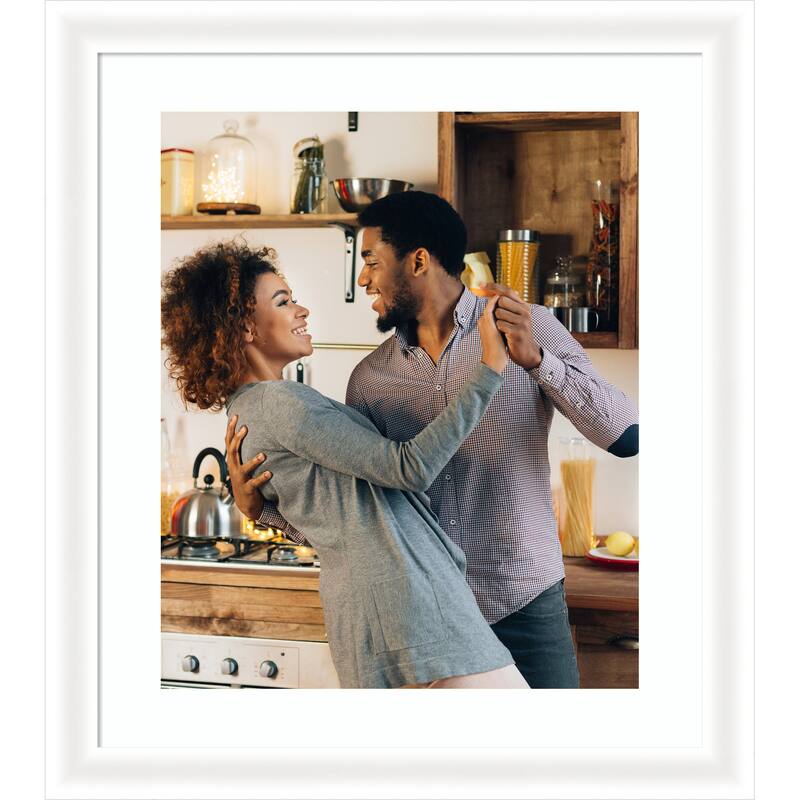 Oliver Narrow Framed Picture Frame, Photo Frame - 20x24 Matted to 16x20 - Oliver White Narrow