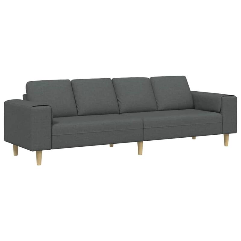 vidaXL Sofa Set Dark gray fabric - 98.4 x 30.3 x 29.9 inch