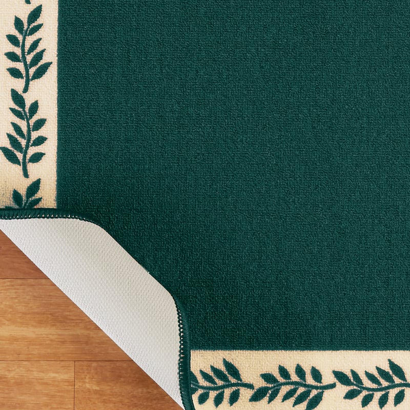 Leaf Border Skid-Resistant Soft Accent Rug - 27.000 x 3.750 x 3.500