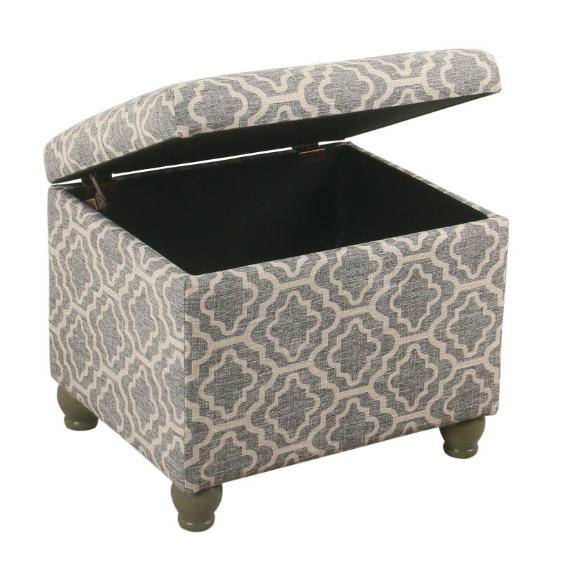 Porch & Den Bohmann Ash Grey Geometric Storage Ottoman
