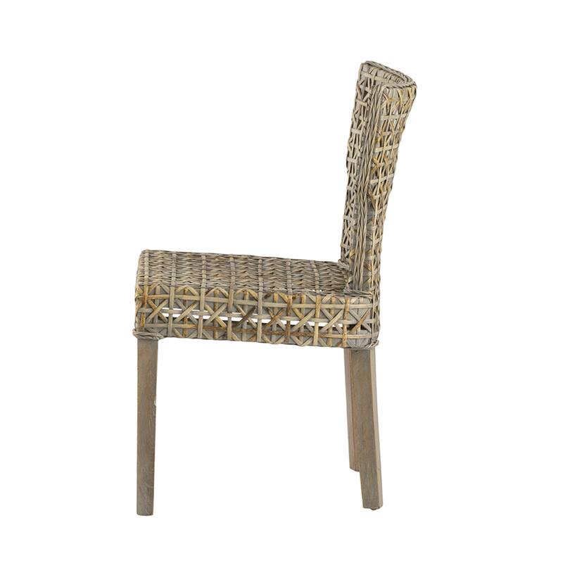 Woven Rattan Armless Side Chair - 34" - Gray