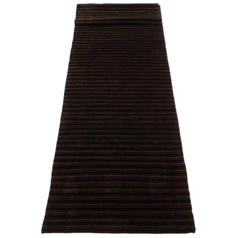 ECARPETGALLERY Hand-knotted Opulence Grey Viscose, Wool Rug - 2'10 x 11'7