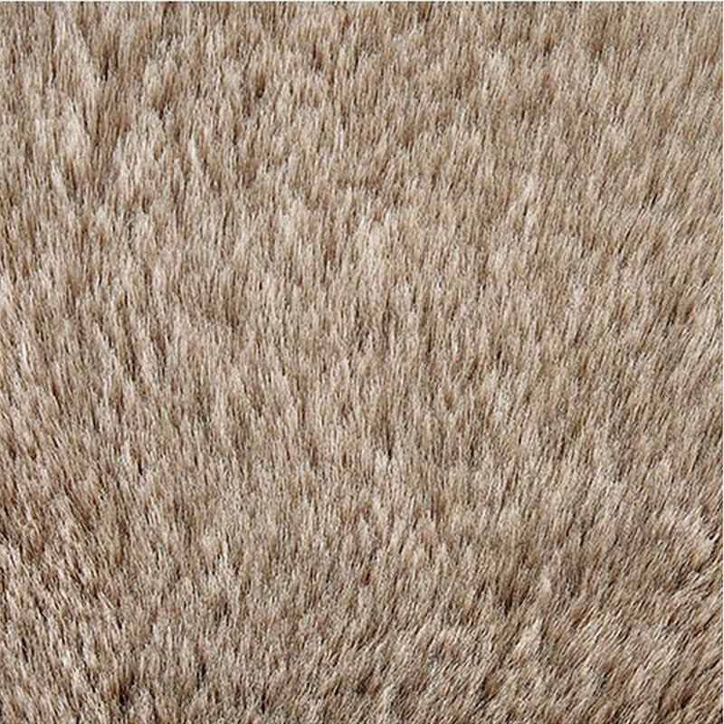 Dift Square Accent Throw Pillow, 20 Inch, Taupe Beige Faux Rabbit Fur