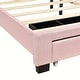 preview thumbnail 15 of 14, Queen Size Upholstered Platform Bed with Padded Headboard and Two Storage Drawers