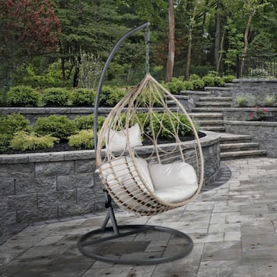 Lozova Hanging Basket Chair, Wood