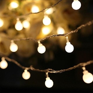 35 LED Cherry Cotton Ball String Lights for Home Decoration,Wedding,Party,Bedroom,Patio and Decoration