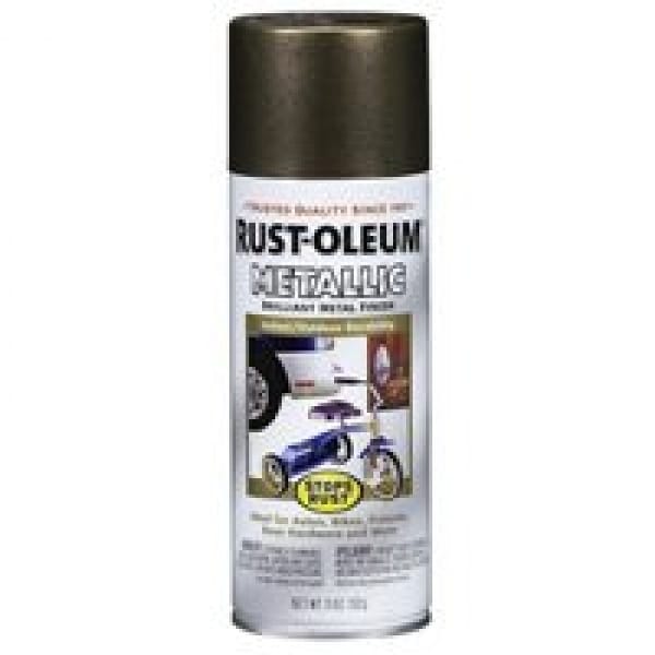 Rust-Oleum Stops Rust Metallic Spray Paint, Gold Rush - 11 Oz Can, 3-Pack - Rust Preventative For Metal, Wood & More