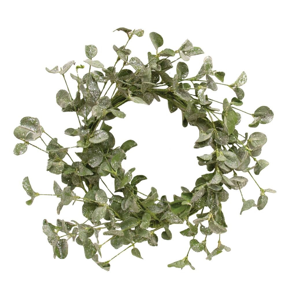 Sparkle Silver Dollar Leaves Wreath 22" - Green
