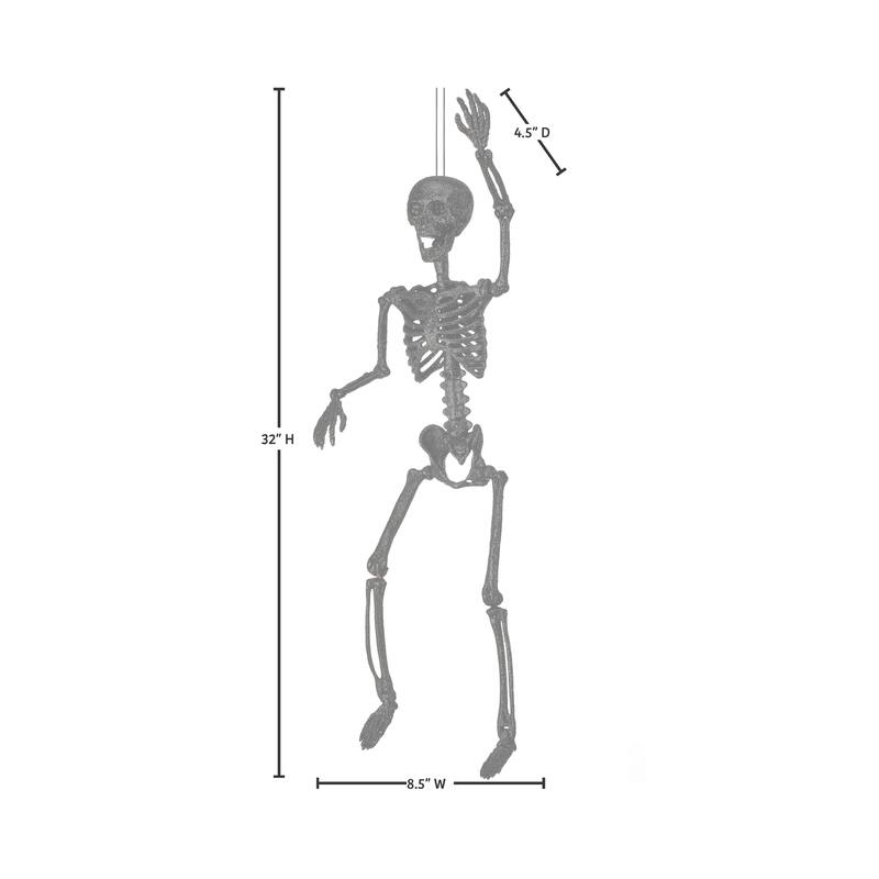 36" Plastic Glitter Skeleton