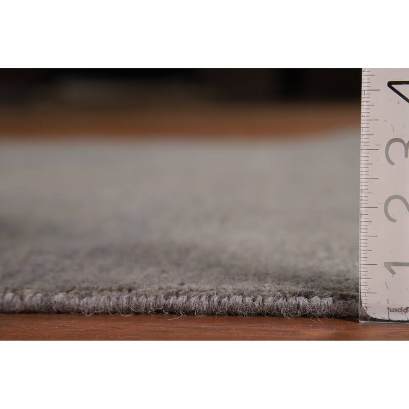 Hand Knotted Oriental 100% Wool Carpet Modern Modern Greys & Charcoal Gabbeh Area Rug - 5' 11'' X 4' 0''