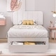 preview thumbnail 7 of 46, VECELO Kids Bed Frame, Plantform Beds with Storage Drawer, Height Adjustable Upholstered Bed, Twin Size Bed Set of 2