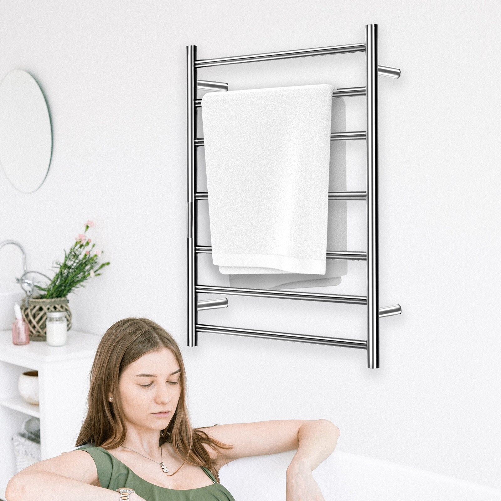 Heated Wall Mounted Electric Towel Warmer Towel Dryer Polish - On Sale -  Bed Bath u0026 Beyond - 36901626