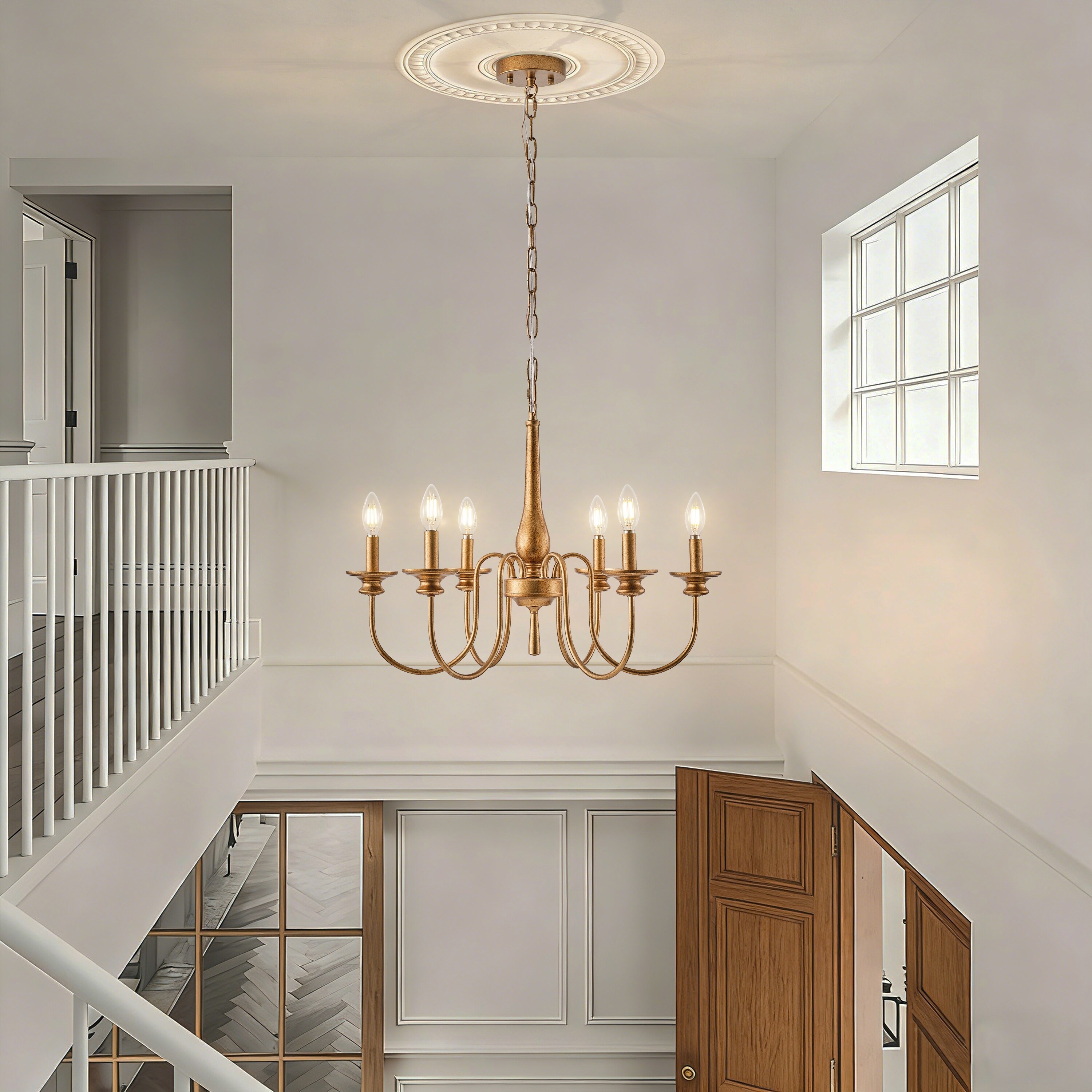 Starsky 6-Light Dimmable Vintage Candle Style Chandelier - Bed