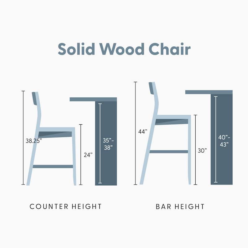 Plank and Beam Modern Bar Height Chair - Set of 2