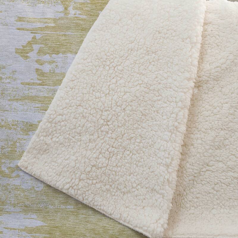 Premium Machine Washable Abstract Contemporary Sherpa Throw Blanket