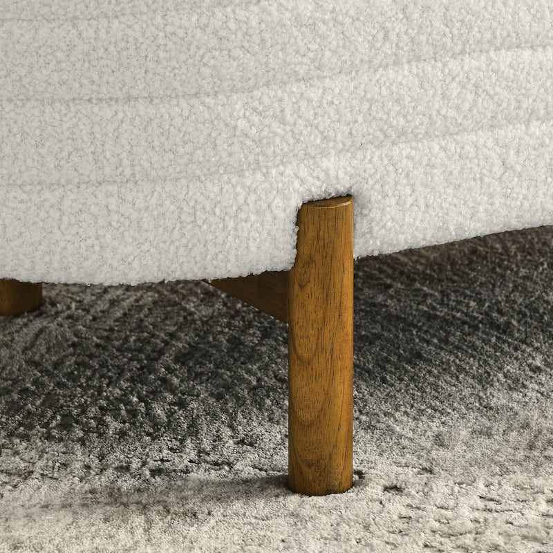 Ottoman Oval Storage Bench,Rubber Wood Legs