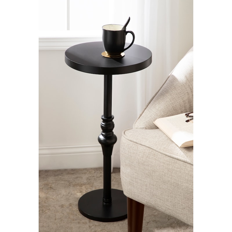 Kate and Laurel Stratton Rustic Pedestal Table - 12x12x26