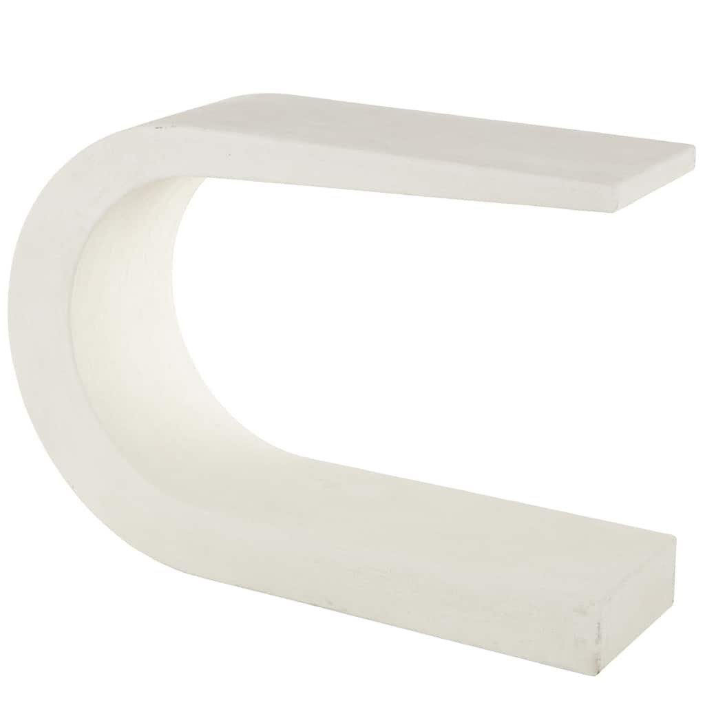 Wooden C-Shaped Console Table - White - Roche River Decor - 12"W x 44"L x 25"H