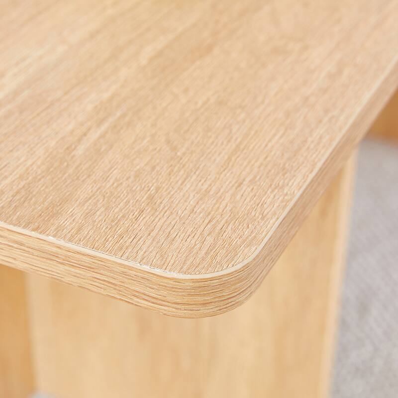 Modern Rectangular Coffee Table Snack Table, Home Office Coffee Table with Wooden Legs Living Room Center Table
