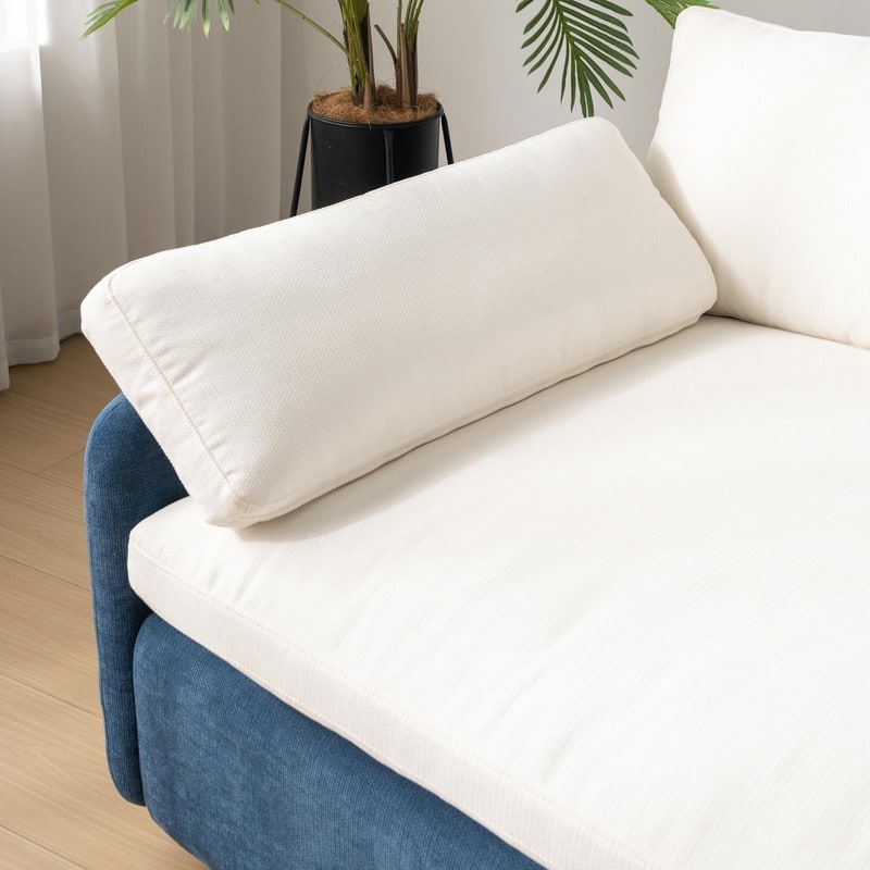 50" Oversized Chenille Accent Chair, Wide Deep Seat Upholstered Armchair with Pillows