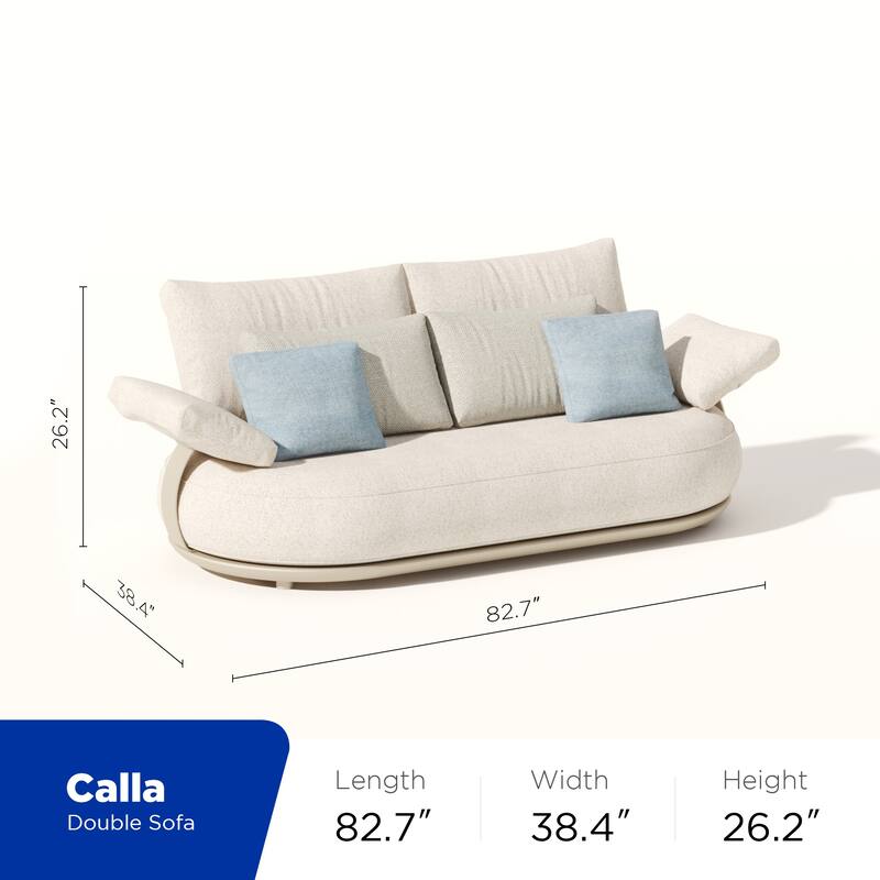 HIGOLD - Calla Thick Sofas Outdoor Patio Conversation Set for 4 Person, Aluminum