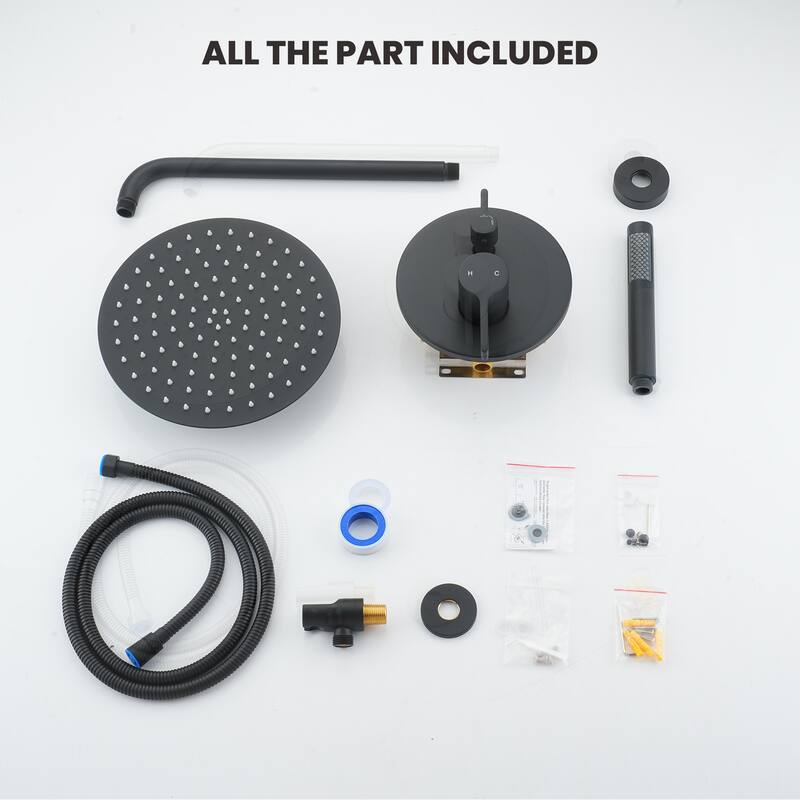 2-Spray 10-in Wall Mounted Fixed and Handheld Shower Head Set