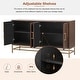preview thumbnail 14 of 23, Sideboard Cabinet Credenza Console Storage Cabinet Dining Buffet Table w4 Doors & Adjustable Shelves for Living Room Entrance