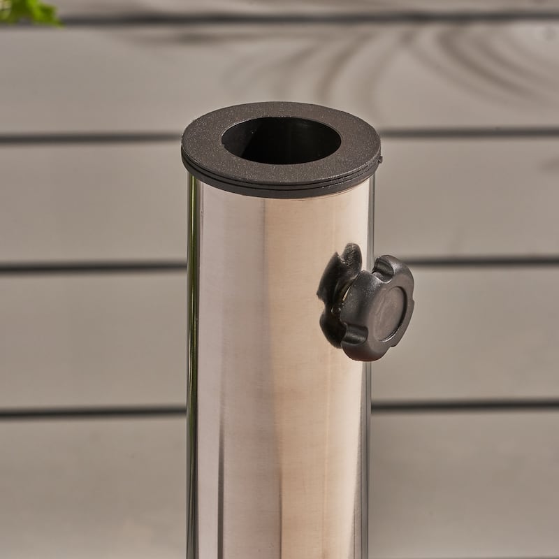 Round Outdoor Umbrella Base with Stainless Steel Holder