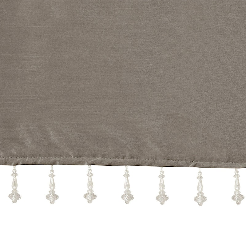 Madison Park Natalie Lightweight Faux Silk Valance with Beads - 50x26"