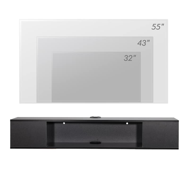 Floating TV Stand Media Console Shelf Under TV,Black