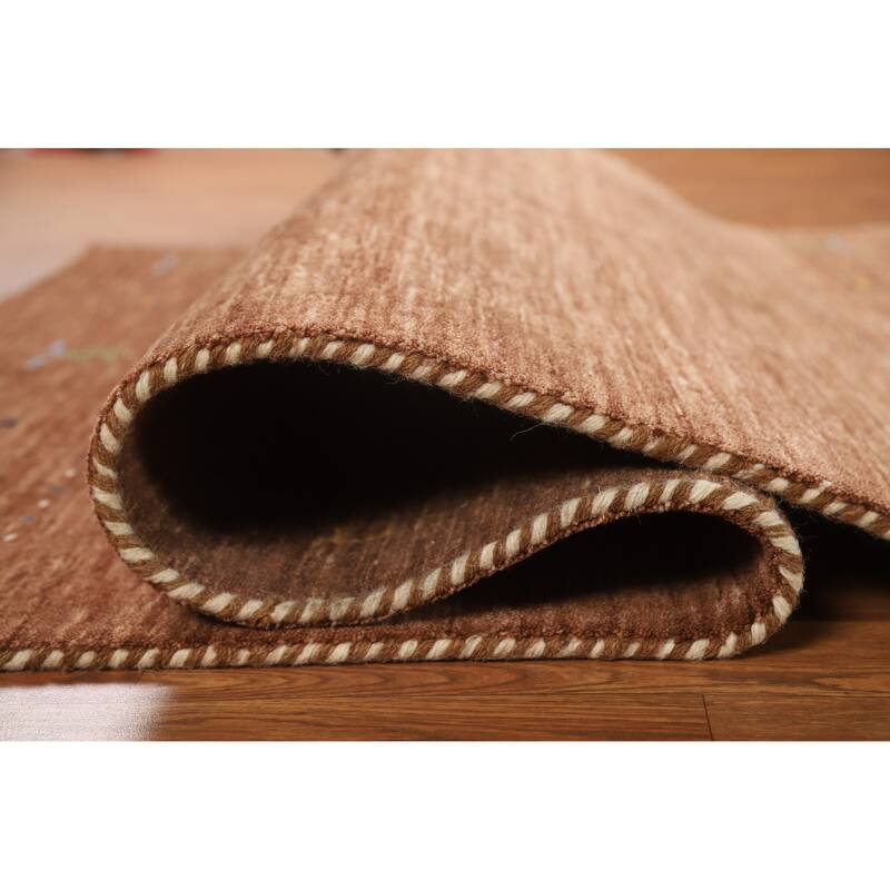 Hand Knotted Oriental 100% Wool Carpet Tribal Tribal Brown Gabbeh Area Rug - 5' 10'' X 4' 0''