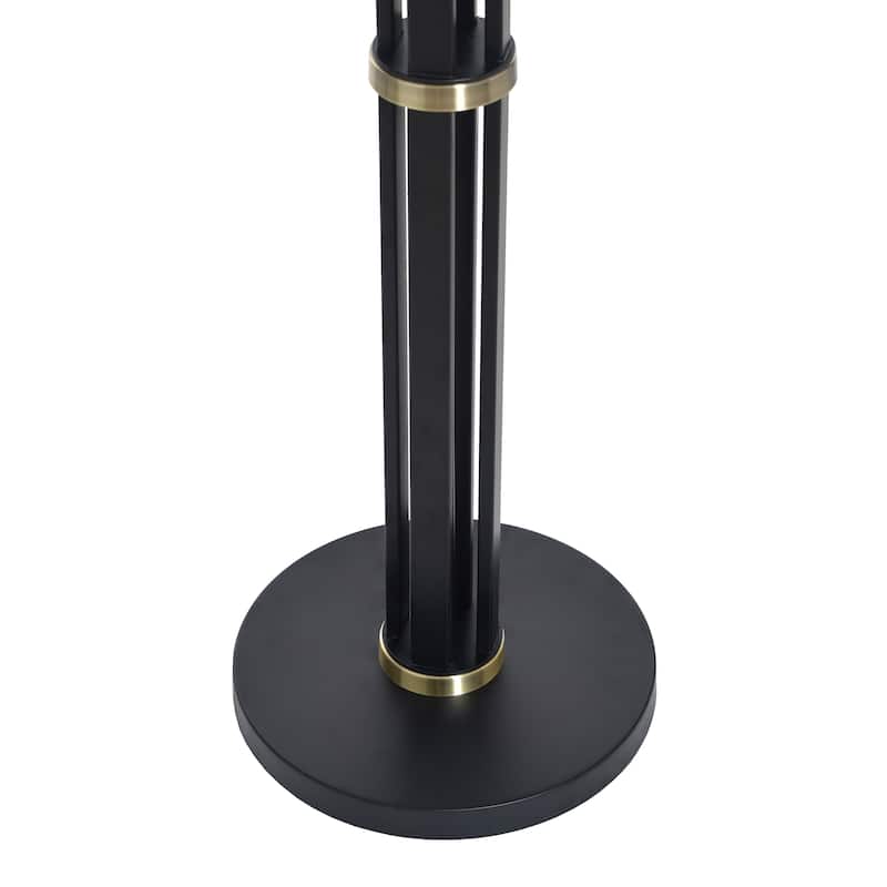 StyleCraft Bellamy Candelabra Floor Lamp - Corcy Gold & Black - White Shade