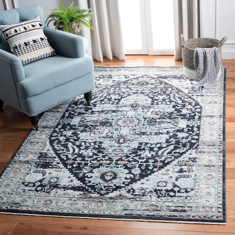 SAFAVIEH Mayflower Rediona Vintage Oriental Medallion Rug - 9' x 12' - Blue/Ivory