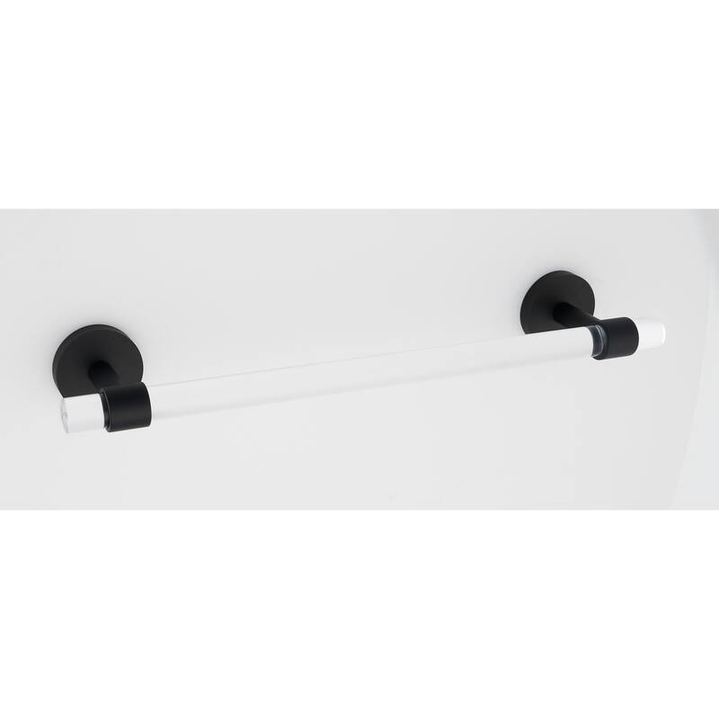 Alno Contemporary Acrylic 18 Inch Wide Towel Bar - Matte Black