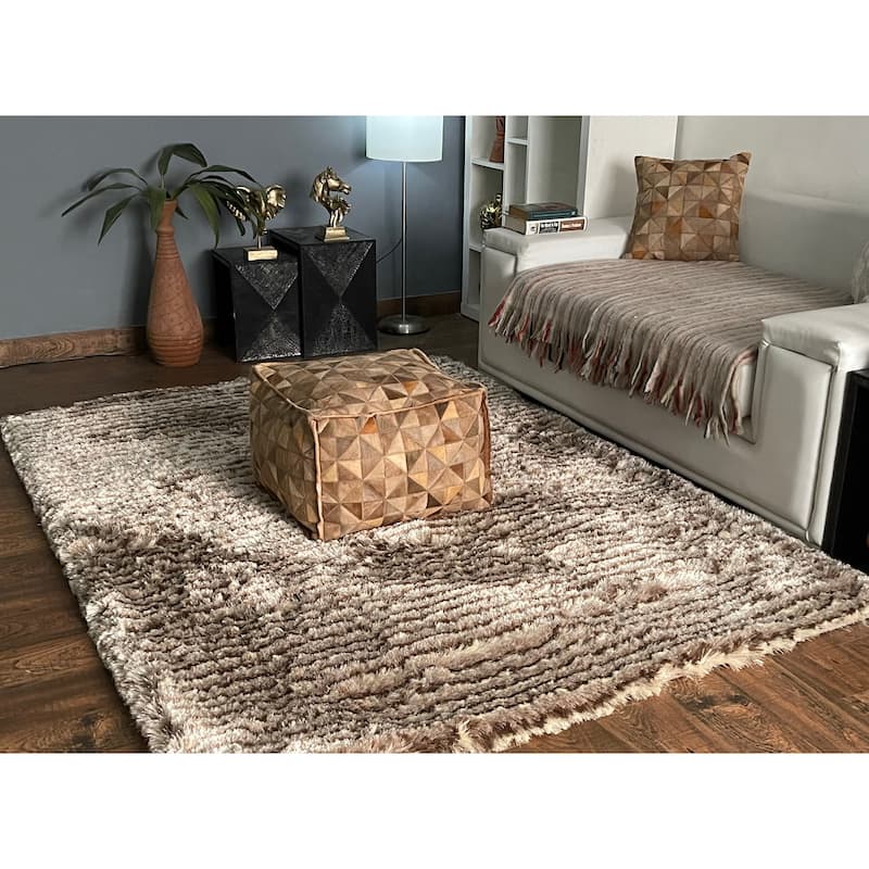 Loominaire Handmade Carpet Mink Shag | Easy Maintenance Rug - 5' x 7' - Beige - 5' x 7'